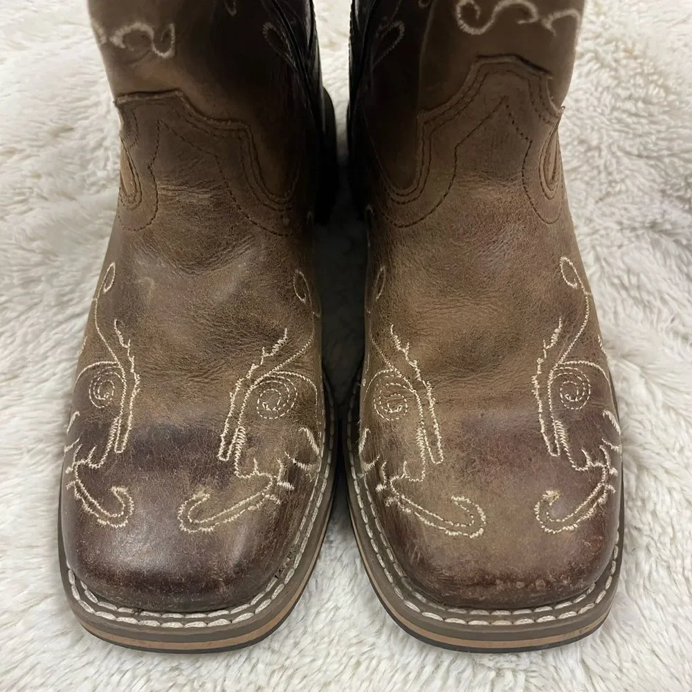 SMOKEY MOUNTAIN BOOTS /youth✨12.5regular✨Embroidered Brown Cowboy Boots. Unisex